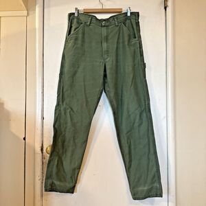 Stan Ray Olive Green Carpenter Cargo Painter Work Pants USA Men's 36Wx31L